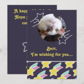 Shooting Star Pattern Verjaardag Kaart (Voorkant / Achterkant)