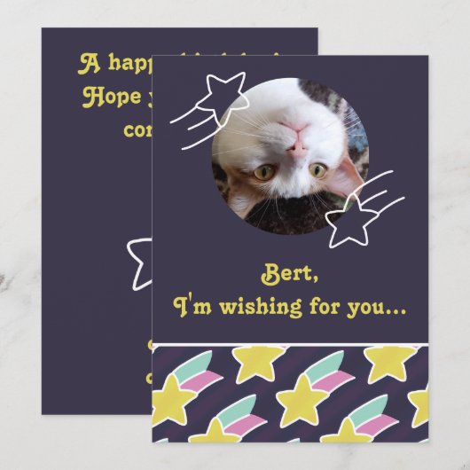 Shooting Star Pattern Verjaardag Kaart (Voorkant / Achterkant)