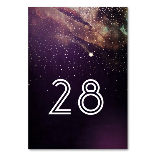 Shooting Star Plum Paarse Sterrennacht bruiloft Kaart (Voorkant)