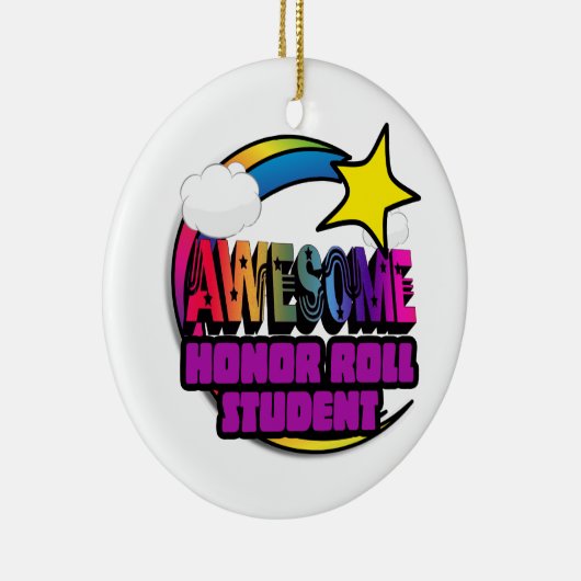 Shooting Star Rainbow Geweldige Honor Roll Student Keramisch Ornament (Rechts)