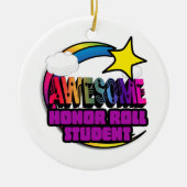 Shooting Star Rainbow Geweldige Honor Roll Student Keramisch Ornament (Voorkant)