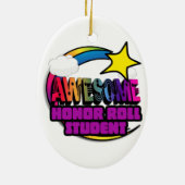 Shooting Star Rainbow Geweldige Honor Roll Student Keramisch Ornament (Achterkant)
