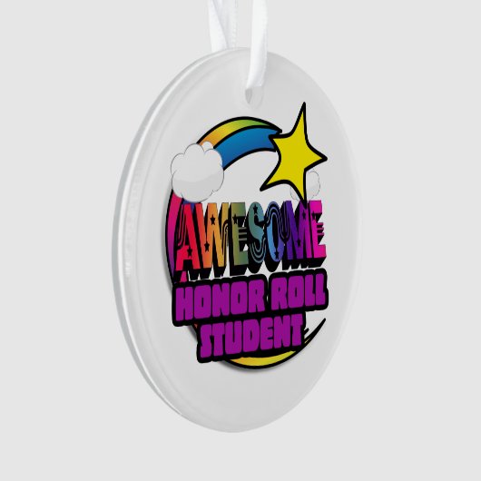 Shooting Star Rainbow Geweldige Honor Roll Student Ornament (voorkant)