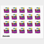Shooting Star Regenboog Awesome Huishoudster Vierkante Sticker (Vel)
