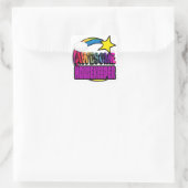 Shooting Star Regenboog Awesome Huishoudster Vierkante Sticker (Tas)