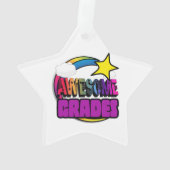 Shooting Star Regenboog Geweldige Cijfers Ornament (achterkant)