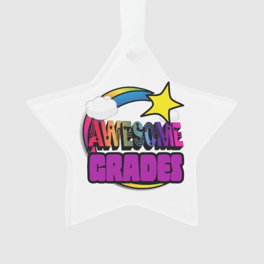 Shooting Star Regenboog Geweldige Cijfers Ornament (voorkant)