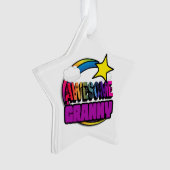Shooting Star Regenboog Geweldige Oma Ornament (voorkant)