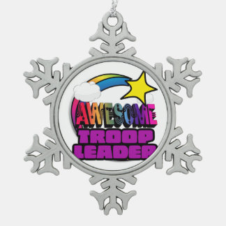 Shooting Star Regenboog Geweldige Troepsleider Tin Sneeuwvlok Ornament
