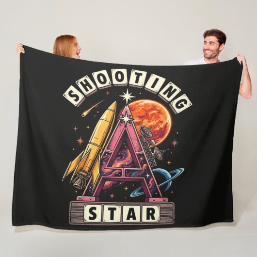 Shooting Star Ruimte Fleece Deken (In situ)