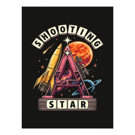 Shooting Star Ruimte Foto Afdruk (Voorkant)