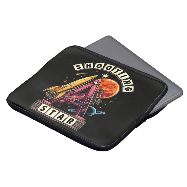 Shooting Star Ruimte Laptop Sleeve (Voorkant top)