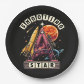 Shooting Star Ruimte Papieren Bordje (Voorkant)