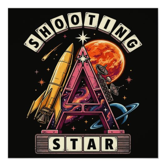 Shooting Star Ruimte Perfect Poster (Voorkant)