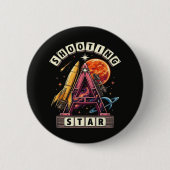 Shooting Star Ruimte Ronde Button 5,7 Cm (Voorkant)