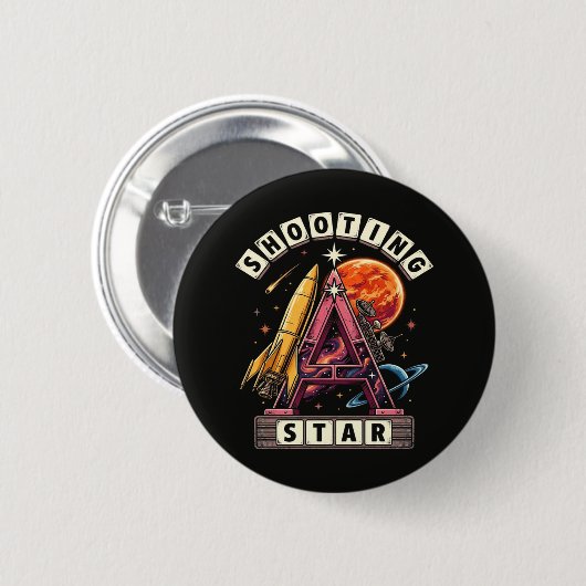 Shooting Star Ruimte Ronde Button 5,7 Cm (Voorkant /achterkant)