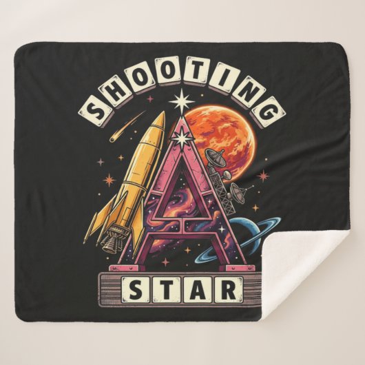 Shooting Star Ruimte Sherpa Deken (Voorkant (horizontaal))