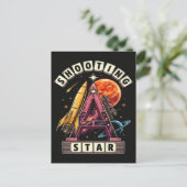 Shooting Star Ruimte Uitnodiging Briefkaart (Staand voorkant)