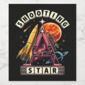 Shooting Star Ruimte Wijn Etiket (Enkel label)
