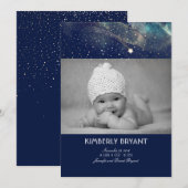 Shooting Star Sterrennacht Baby Foto Geboorte Aankondiging (Voorkant / Achterkant)