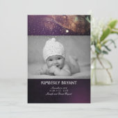 Shooting Star Sterrennacht Baby Foto Geboorte Aankondiging (Staand voorkant)