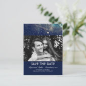 Shooting Star Sterrennacht Foto Sla de datum op Aankondigingskaart (Staand voorkant)