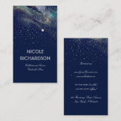 Shooting Star Sterrennacht Gold en marine Modern Visitekaartje (Voorkant / Achterkant)