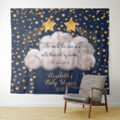 Shooting Star Twin Baby Shower Achtergrond Wandkleed (In Situ (horizontaal))