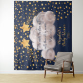 Shooting Star Twin Baby Shower Achtergrond Wandkleed (In situ)