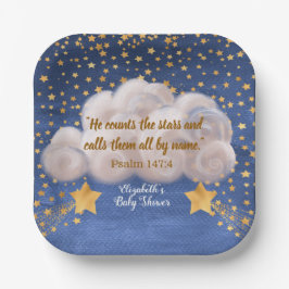 Shooting Star Twin Baby shower Papieren Bordje