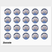 Shooting Star Twin Religieus Baby shower Ronde Sticker (Vel)