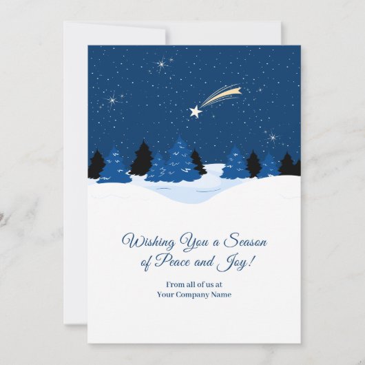 Shooting Star Winterscape Zakelijke vakantie Kaart (Voorkant)
