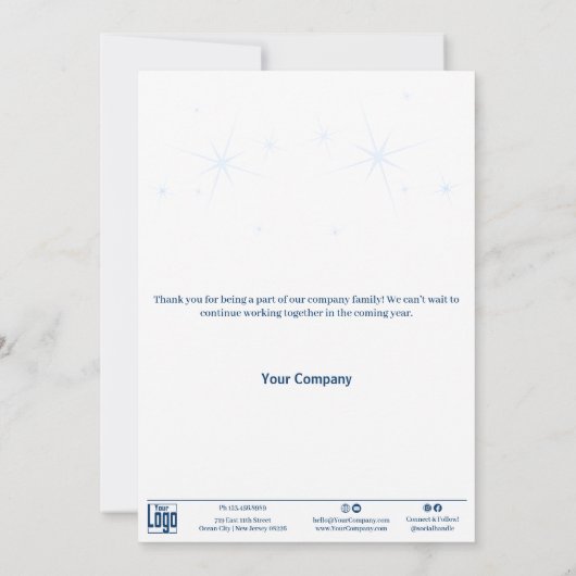 Shooting Star Winterscape Zakelijke vakantie Kaart (Achterkant)