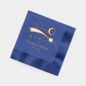 Shooting Star Wish Lucky Stars Maan Paar Bruiloft Folie Servetten (Links)