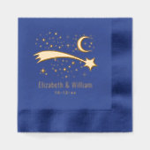 Shooting Star Wish Lucky Stars Maan Paar Bruiloft Folie Servetten (Voorkant)