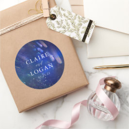 Shooting Stars Hemelgalactisch Huwelijk Ronde Sticker