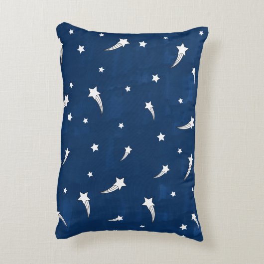 Shooting Stars Navy Blauwe Aquarel Accent Kussen (Achterkant (Verticaal))