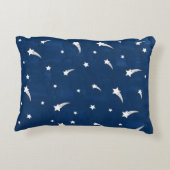 Shooting Stars Navy Blauwe Aquarel Accent Kussen (Achterkant)
