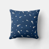 Shooting Stars Navy Blauwe Aquarel Kussen (Achterkant)