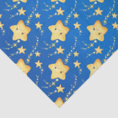 Shooting Stars Night Sky Whimsical Baby Shower Tissuepapier (Detail)