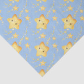 Shooting Stars Soft Blue Sky Whimsical Baby Shower Tissuepapier (Detail)