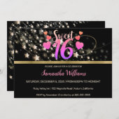 Shooting Stars Sweet 16 Invitation Kaart (Voorkant / Achterkant)