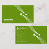 Shooting Stars v2 - White on Green 669900 Visitekaartje (Voorkant / Achterkant)