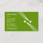 Shooting Stars v2 - White on Green 669900 Visitekaartje (Achterkant)