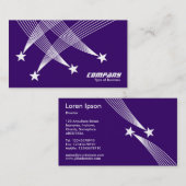 Shooting Stars - White op Deep Paars 330066 Visitekaartje (Voorkant / Achterkant)