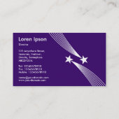 Shooting Stars - White op Deep Paars 330066 Visitekaartje (Achterkant)