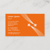 Shooting Stars - Wit op Oranje FF6600 Visitekaartje (Achterkant)