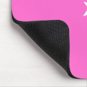 Shooting Stars - Wit op roze FF66CC Muismat (Hoek)