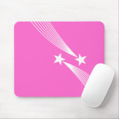 Shooting Stars - Wit op roze FF66CC Muismat (Met muis)