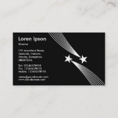 Shooting Stars - Zwart op wit (twee toonapparaten) Visitekaartje (Achterkant)